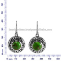 Green Copper Turquoise Gemstone 925 Sterling Silver Earring